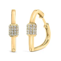 Lab Created 10K Gold 3/8 Cttw Lab Grown Diamond Heart Shaped Huggie Hoop Earrings