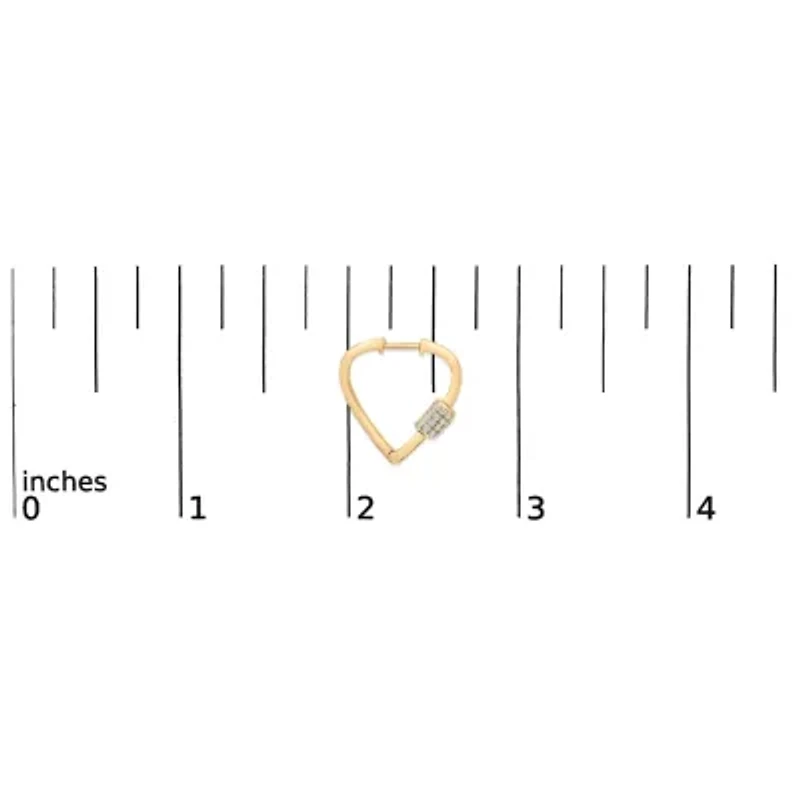 Lab Created 10K Gold 3/8 Cttw Lab Grown Diamond Heart Shaped Huggie Hoop Earrings