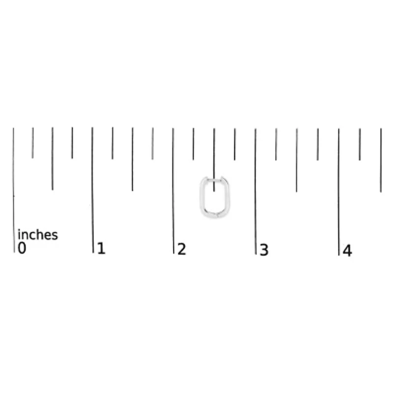 Lab Created 10K Gold 1/10 Cttw Three Stone Lab Grown Diamond Oval Huggies Hoop Earrings