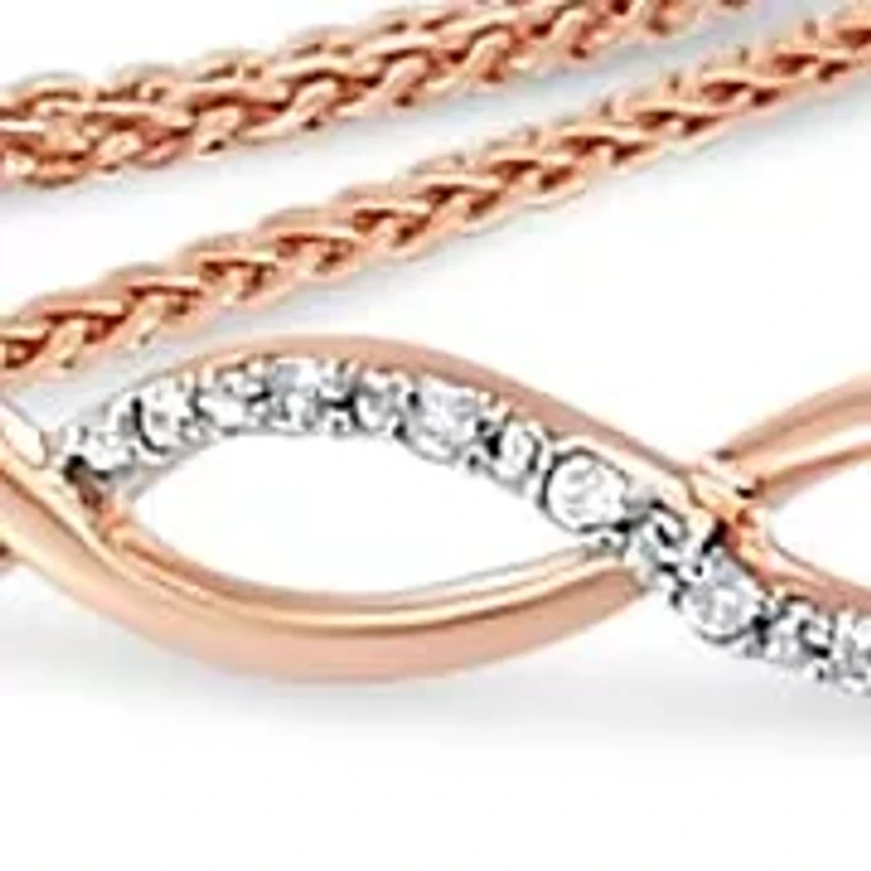 Silver Diamond Infinity Twist 4”-10” Adjustable Bolo Bracelet