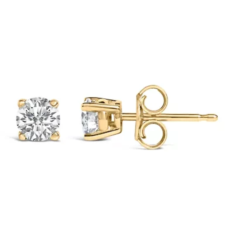 Lab Created 14K Gold 1/2 Cttw Lab Grown Diamond Solitaire Stud Earrings