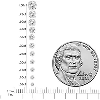 Lab Created 14K Gold 3.0 Cttw Lab Grown Diamond Solitaire Stud Earrings