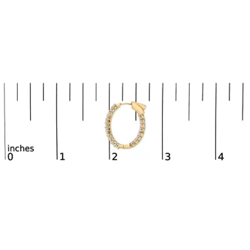 Lab Created 14K Gold 1.0 Cttw Oval Lab Grown Diamond Hoop Earrings