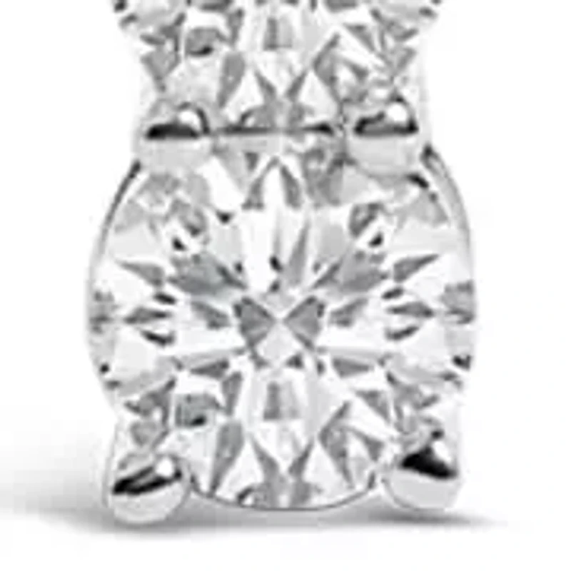 Lab Created 14K Gold 1/2 Cttw Lab Grown Diamond Three Stone Pendant Necklace