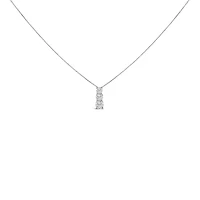 Lab Created 14K Gold 1/2 Cttw Lab Grown Diamond Three Stone Pendant Necklace