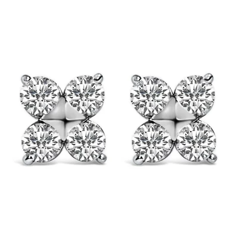 Lab Created 10K Yellow Gold 1/2 Cttw Lab Grown Diamond Snowflake Stud Earrings