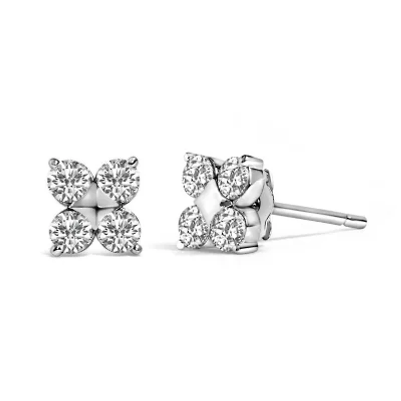 Lab Created 10K Yellow Gold 1/2 Cttw Lab Grown Diamond Snowflake Stud Earrings