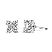 Lab Created 10K Yellow Gold 1/2 Cttw Lab Grown Diamond Snowflake Stud Earrings