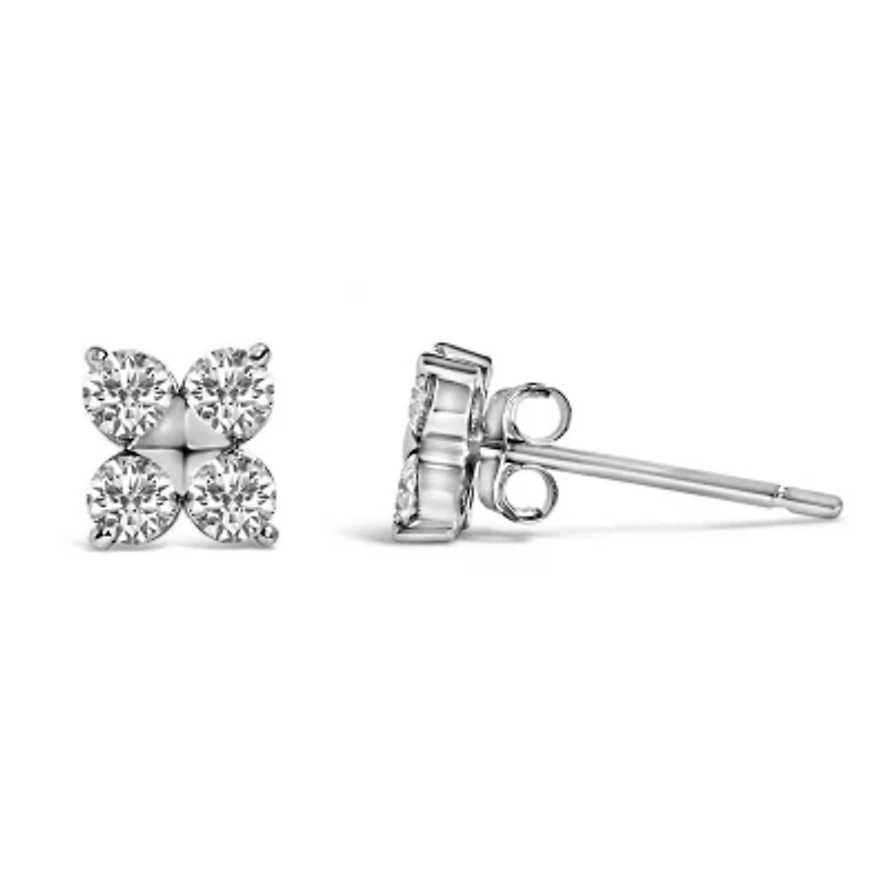 Lab Created 10K Yellow Gold 1/2 Cttw Lab Grown Diamond Snowflake Stud Earrings