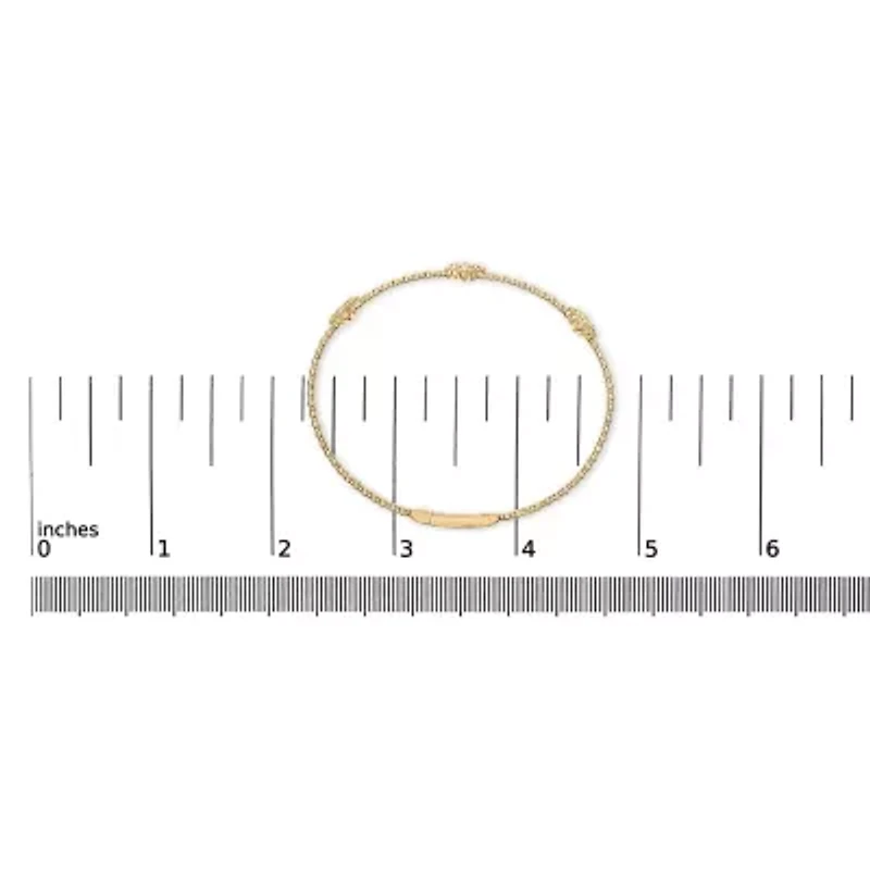 14K 1/2 Cttw Diamond Quatrefoil Clover Style Bangle Bracelet