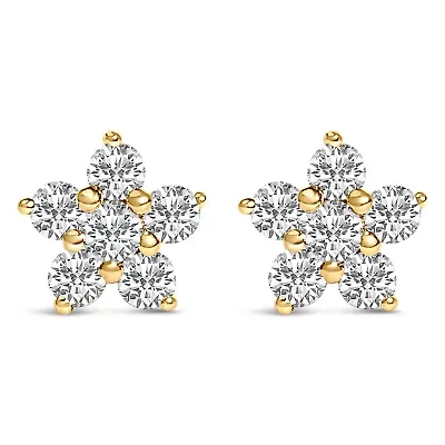 Lab Created 10K Gold 1/2 Cttw Lab Grown Diamond Star Stud Earrings