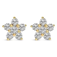 Lab Created 10K Gold 1/2 Cttw Lab Grown Diamond Star Stud Earrings