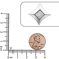 10K Gold 1/5 Cttw Diamond Kite Shaped Solitaire Pendent Necklace