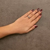 14K White Gold 7/8 Cttw Lab Grown Diamond Solitaire Cathedral Style Engagement Ring