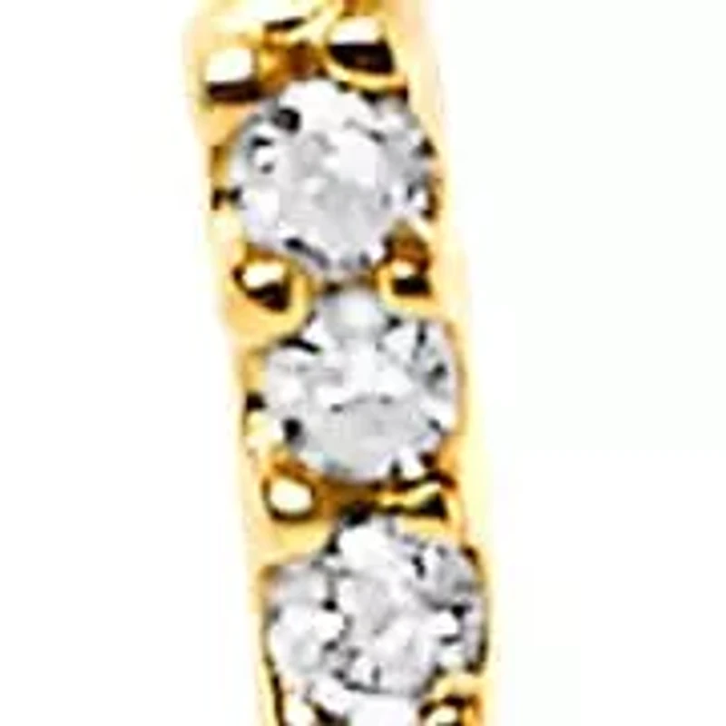 10K Yellow Gold Diamond Accent "A-Z" Initial Script Style Pendant Necklace