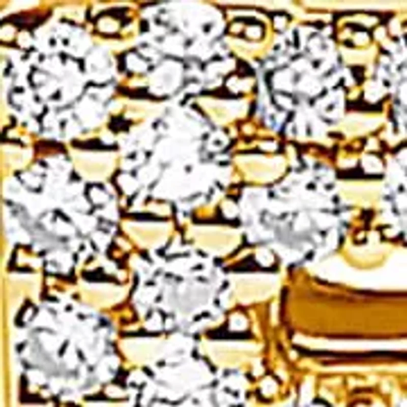 10K Yellow Gold Diamond Accent "A-Z" Initial Bubble Pendant Necklace