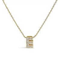 10K Yellow Gold Diamond Accent "A-Z" Initial Bubble Pendant Necklace