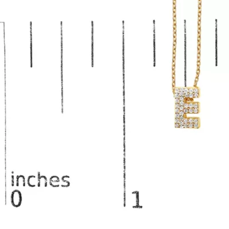 10K Yellow Gold Diamond Accent "A-Z" Initial Bubble Pendant Necklace