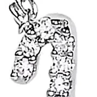 10K White Gold Diamond Accent "A-Z" Initial Script Style Pendant Necklace