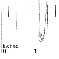 10K White Gold Diamond Accent "A-Z" Initial Script Style Pendant Necklace