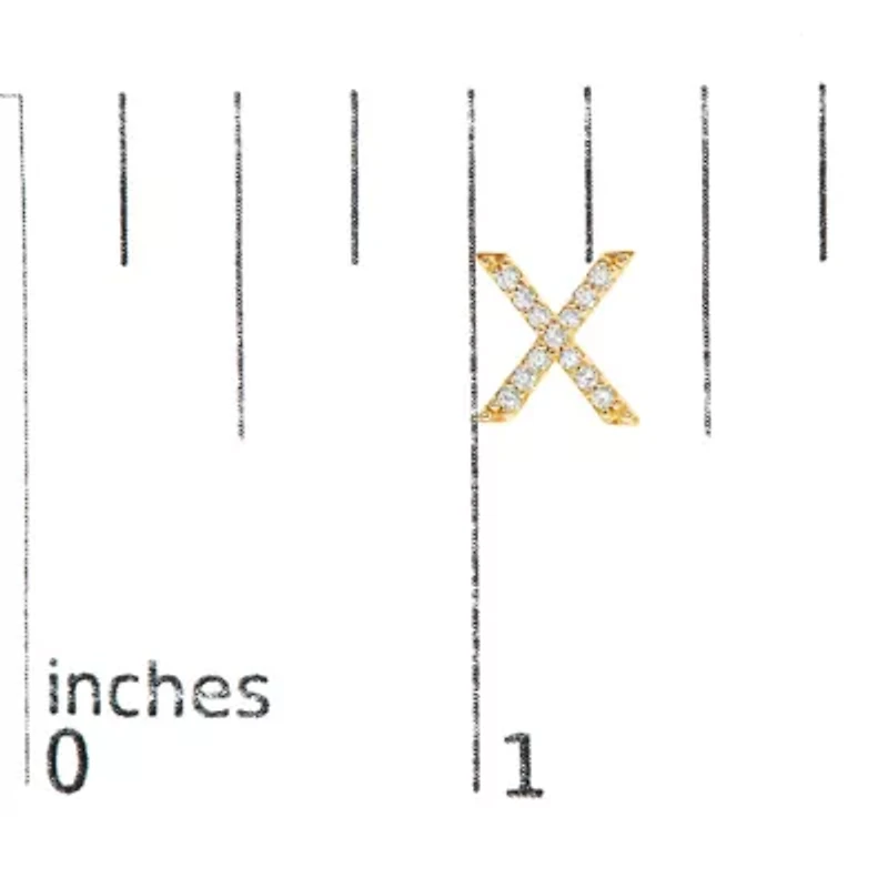10K Yellow Gold 1/10 Cttw Diamond 'A-Z' Initial Stud Earring