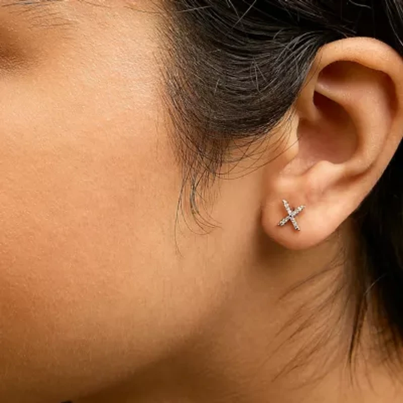 10K Yellow Gold 1/10 Cttw Diamond 'A-Z' Initial Stud Earring