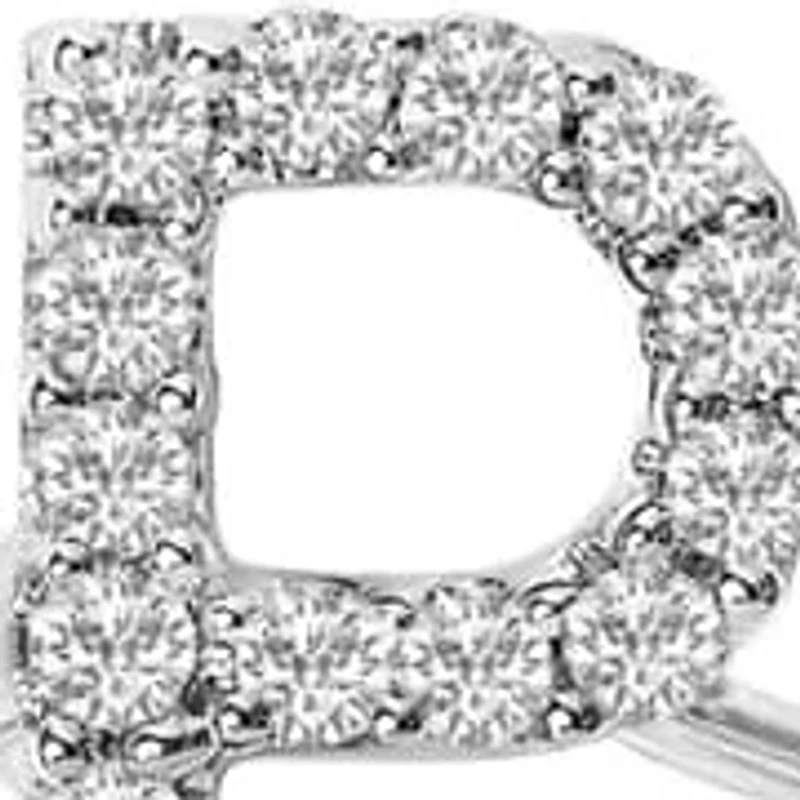 10K White Gold Diamond Accent "A-Z" Initial Charm and Link Bracelet