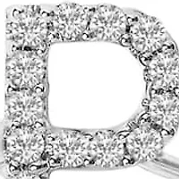 10K White Gold Diamond Accent "A-Z" Initial Charm and Link Bracelet