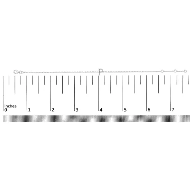 10K White Gold Diamond Accent "A-Z" Initial Charm and Link Bracelet