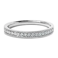 14K Gold 1/4 Cttw Round Diamond Milgrain Wedding Band