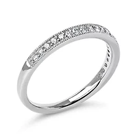 14K Gold 1/4 Cttw Round Diamond Milgrain Wedding Band