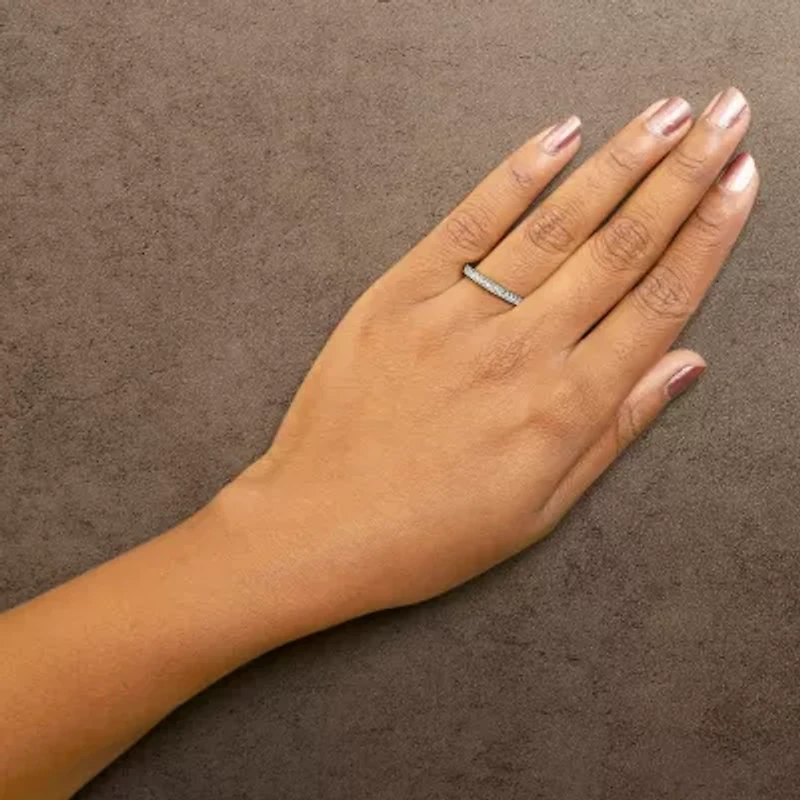 14K Gold 1/4 Cttw Round Diamond Milgrain Wedding Band