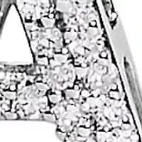 10K White Gold Diamond Accent "A-Z" Initial Bubble Pendant Necklace