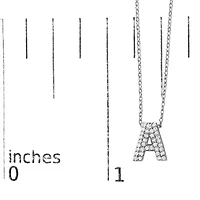 10K White Gold Diamond Accent "A-Z" Initial Bubble Pendant Necklace