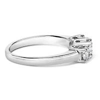 14K White Gold 3/4 Cttw Lab Grown Diamond 3 Stone Ring Band