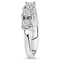 14K White Gold 3/4 Cttw Lab Grown Diamond 3 Stone Ring Band