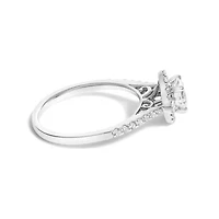 14K White Gold 1.00 Cttw Lab-Grown Diamond Oval Shaped Halo Engagement Ring