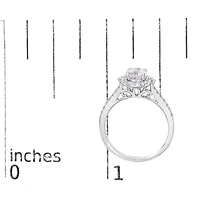 14K White Gold 1.00 Cttw Lab-Grown Diamond Oval Shaped Halo Engagement Ring