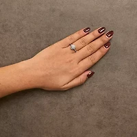 14K White Gold 1.00 Cttw Lab-Grown Diamond Oval Shaped Halo Engagement Ring