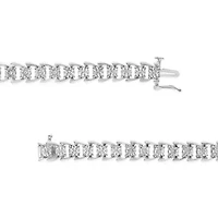 Silver 1/4 Cttw Diamond Composite Linked Composite Line Bracelet