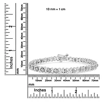 Silver 1/6 Cttw Diamond Infinity Link and Station Tennis Bracelet