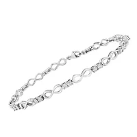 .925 Sterling Silver 1/4 cttw Miracle Set Diamond Infinity Link Bracelet