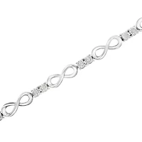 .925 Sterling Silver 1/4 cttw Miracle Set Diamond Infinity Link Bracelet