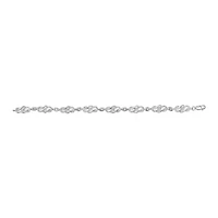 Silver 1.0 Cttw Diamond Infinity Loop and Swirl Link Bracelet