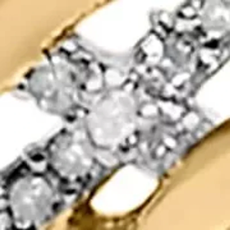 14K Yellow Gold over Silver 1.0 Cttw Diamond Infinity Loop and Swirl Link Bracelet