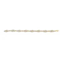 14K Yellow Gold over Silver 1.0 Cttw Diamond Infinity Loop and Swirl Link Bracelet