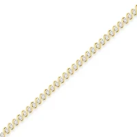 Yellow Plated Sterling Silver Round-Cut Diamond Bracelet