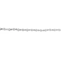 .925 Sterling Silver 1.0 Cttw Diamond Swirl Beaded Link Bracelet - 7.25" Inches