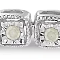 Silver 1.0 Cttw Diamond Miracle-Set Square Milgrain Link Tennis Bracelet