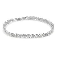 .925 Sterling Silver 2 cttw Miracle Plate Set Diamond Spiral Link Bracelet -7"